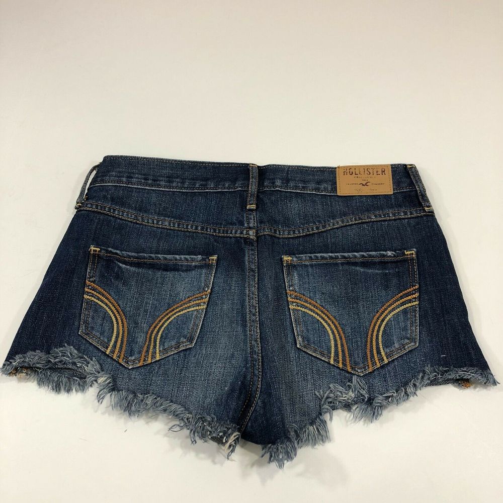 Hollister Rhinestone Raw Hem Denim Jean Shorts - Picture 7 of 8